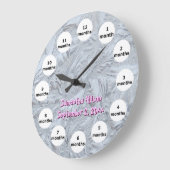 Glass Pink Foto 12 maanden Baby Grote Klok (Hoek)