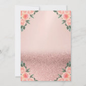 Glass Roos Gold Glitter Bokeh Floral Retirement Kaart (Achterkant)