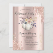 Glass Roos Gold Glitter Drift Pumpkin Retirement Kaart (Voorkant)