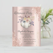 Glass Roos Gold Glitter Drift Pumpkin Retirement Kaart (Staand voorkant)