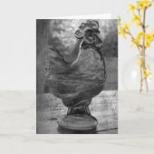 Glass Rooster Kaart (Gele Bloem)