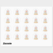 Glass rose dome ronde sticker (Vel)