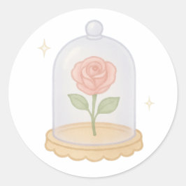 Glass rose dome ronde sticker