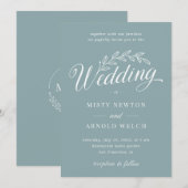 Glass Sage Green Rustic Backyard Botanical Wedding Kaart (Voorkant / Achterkant)