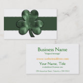 Glass Shamrock Irish Visitekaartjes (Voorkant / Achterkant)