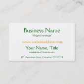 Glass Shamrock Irish Visitekaartjes (Achterkant)