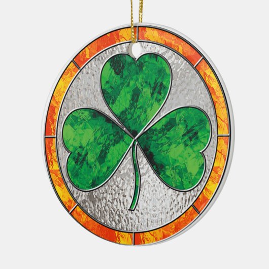 Glass Shamrock Ornament (Links)