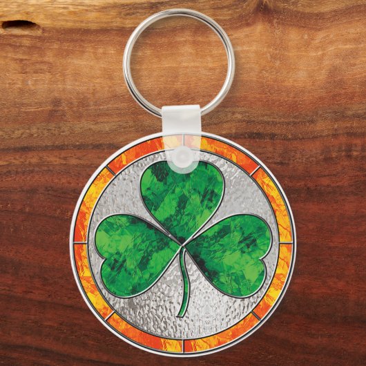 Glass Shamrock Sleutelhanger (Voorkant)