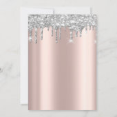 Glass Silver Glitter laat Roos Gold Retirement val Kaart (Achterkant)