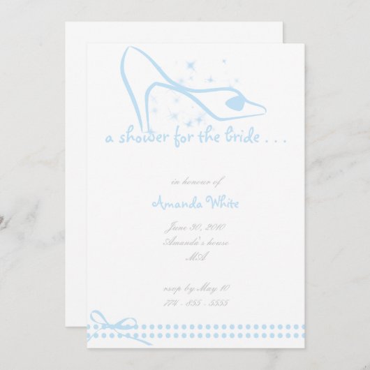 Glass Slipper Bridal Shower Kaart (Voorkant / Achterkant)