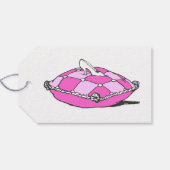 Glass Slipper Pink Pillow - Aangepast bedankt Labe Cadeaulabel (Achterkant Horizontaal)