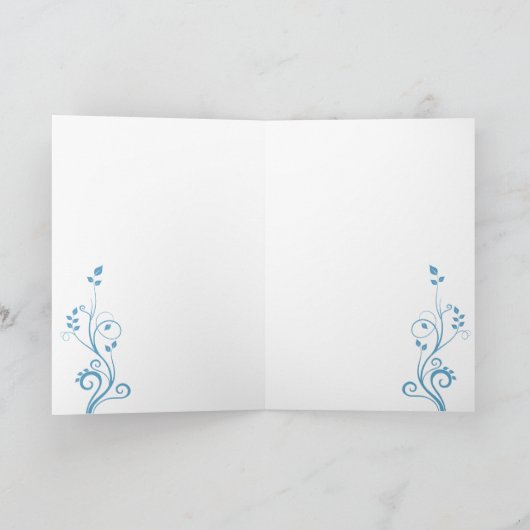 Glass Snowball Winter Village Blue Kerstmis Feestdagen Kaart (Binnen)