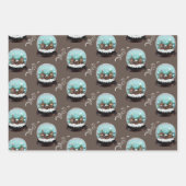 Glass Snowball Winter Village Brown Kerstmis Inpakpapier Vel (Voorkant 3)