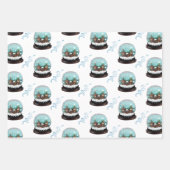 Glass Snowball Winter Village Brown Kerstmis Inpakpapier Vel (Voorkant)