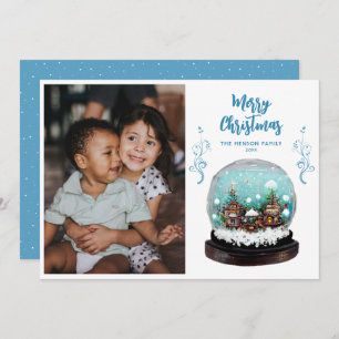 Glass Snowball Winter Village Feestdagenkaart