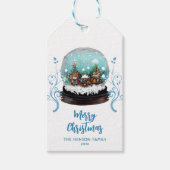 Glass Snowball Winter Village Foliage Kerstmis Cadeaulabel (Voorkant)