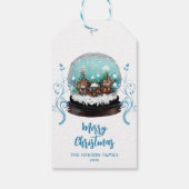 Glass Snowball Winter Village Foliage Kerstmis Cadeaulabel (Achterkant)