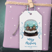 Glass Snowball Winter Village Foliage Kerstmis Cadeaulabel