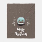Glass Snowball Winter Village Foliage Kerstmis Fleece Deken (Voorkant)
