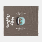 Glass Snowball Winter Village Foliage Kerstmis Fleece Deken (Voorkant (Horizontaal))