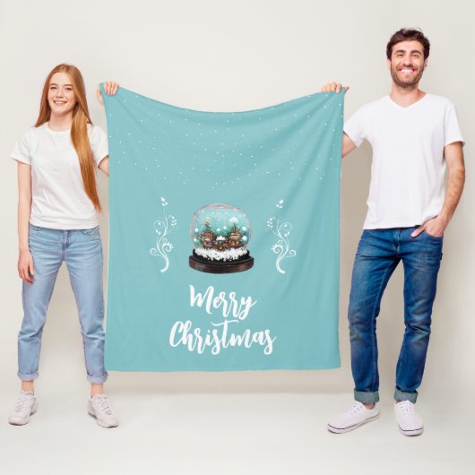 Glass Snowball Winter Village Foliage Kerstmis Fleece Deken (In situ)