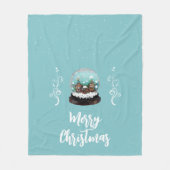 Glass Snowball Winter Village Foliage Kerstmis Fleece Deken (Voorkant)