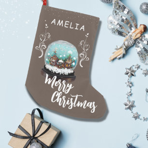 Glass Snowball Winter Village Foliage Kerstmis Kleine Kerstsok