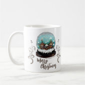 Glass Snowball Winter Village Foliage Kerstmis Koffiemok (Links)