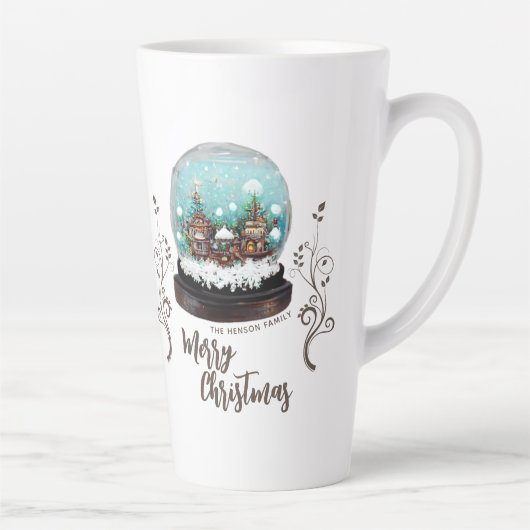 Glass Snowball Winter Village Foliage Kerstmis Latte Mok (Rechts)