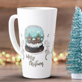 Glass Snowball Winter Village Foliage Kerstmis Latte Mok