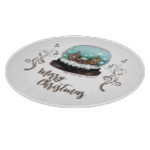 Glass Snowball Winter Village Foliage Kerstmis Snijplank (Hoek)