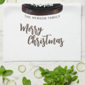 Glass Snowball Winter Village Foliage Kerstmis Theedoek (Gevouwen)