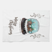 Glass Snowball Winter Village Foliage Kerstmis Theedoek (Horizontaal)