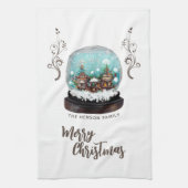 Glass Snowball Winter Village Foliage Kerstmis Theedoek (Verticaal)