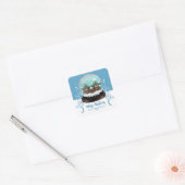 Glass Snowball Winter Village Foliage Kerstmis Vierkante Sticker (Envelop)