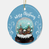 Glass Snowball Winter Village Snowflakes Blue Keramisch Ornament (Links)
