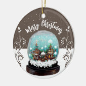 Glass Snowball Winter Village Snowflakes Brown Keramisch Ornament (Links)