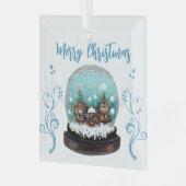 Glass Snowball Winter Village Snowflakes Glas Ornament (Voorkant links)