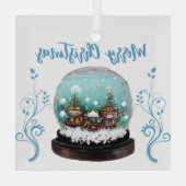 Glass Snowball Winter Village Snowflakes Glas Ornament (Achterkant)