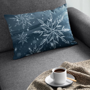 Glass Snowflakes Donkerblauw Kussen