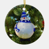 Glass Snowman Ornament (Voorkant)