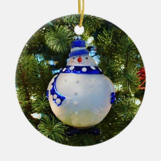 Glass Snowman Ornament (Voorkant)