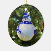 Glass Snowman Ornament (Links)