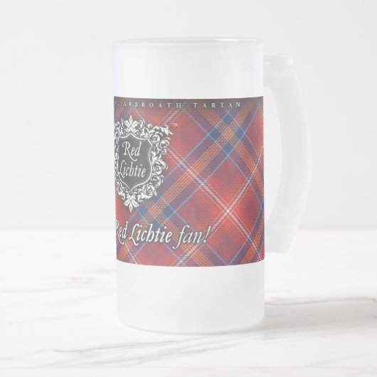 Glass Stein, ik ben een Red Lichtie Fan. - Matglas Bierpul (Voorkant rechts)