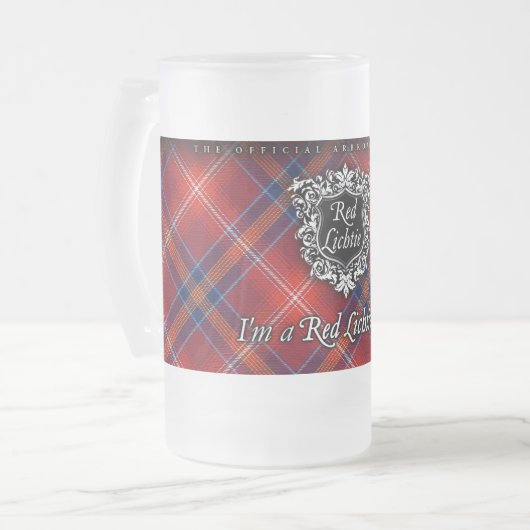 Glass Stein, ik ben een Red Lichtie Fan. - Matglas Bierpul (Voorkant links)