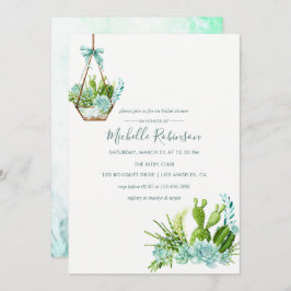 Glass Terrarium Succulent Bridal Shower Kaart