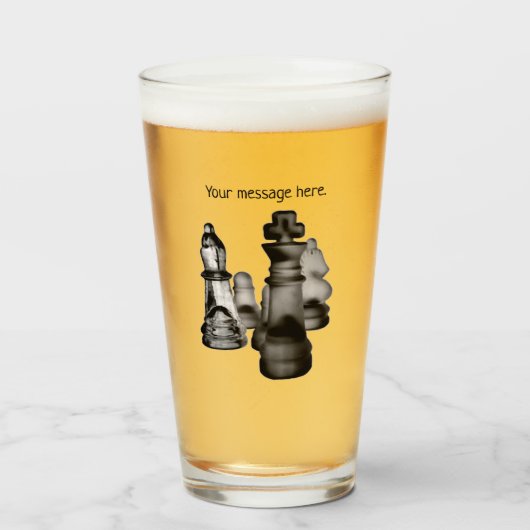 Glass Tumbler Chess 16 onz (Voorkant gevuld)