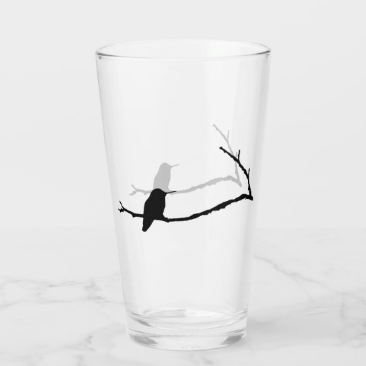 Glass Tumbler - Hummingbird Sitting on Tree Branch (Achterkant)