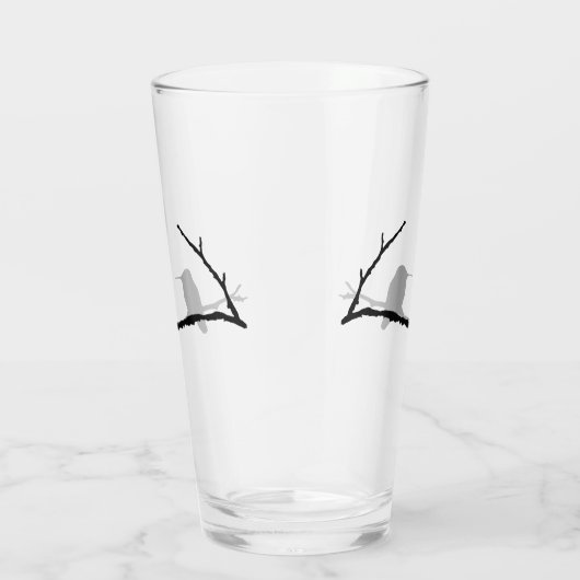 Glass Tumbler - Hummingbird Sitting on Tree Branch (Rechts)