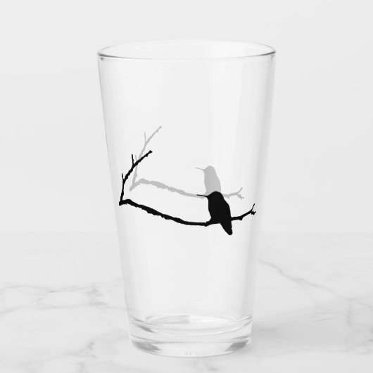 Glass Tumbler - Hummingbird Sitting on Tree Branch (Voorkant)